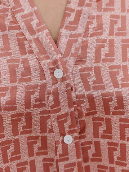 Pijama Longo Geométrico Notte Rosa