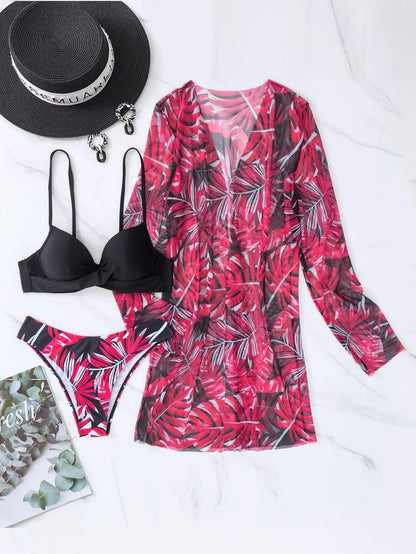 Conjunto Cikini Iresine™ | Biquíni + Saída de Praia