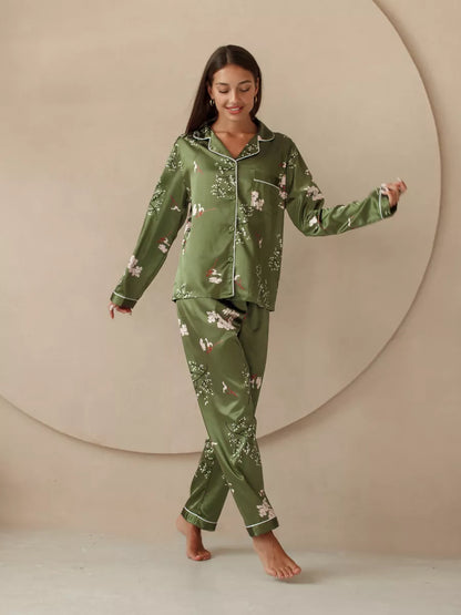 Pijama Longo Jade Botanique