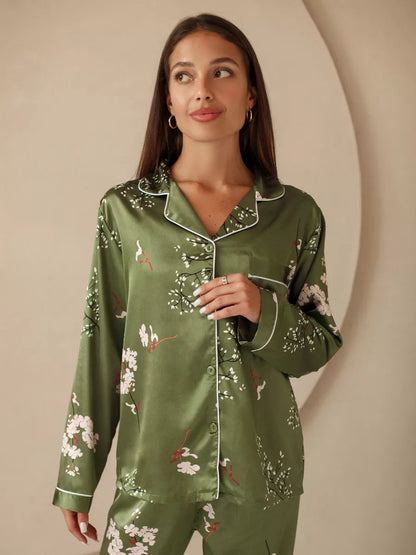 Pijama Longo Jade Botanique
