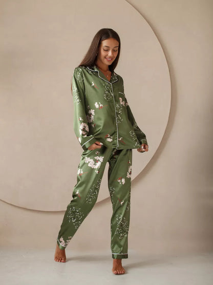 Pijama Longo Jade Botanique