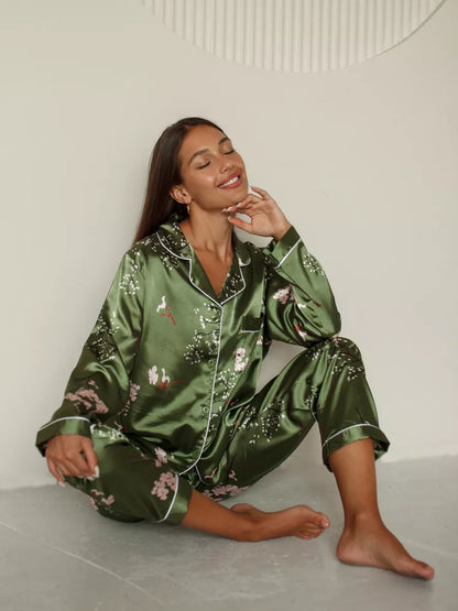 Pijama Longo Jade Botanique