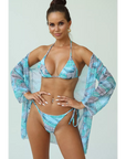 Conjunto Biquíni e Saída de Praia Palmeira AquaBlue