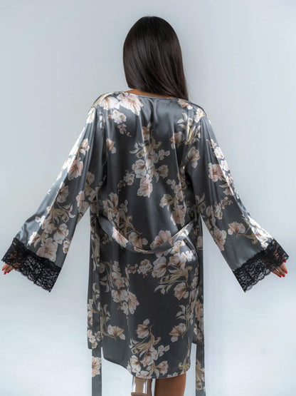 Conjunto BabyDoll e Robe Wild Lace Flora