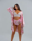 Conjunto BabyDoll e Robe Wild Lace Rosé