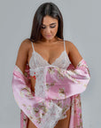 Conjunto BabyDoll e Robe Wild Lace Rosé
