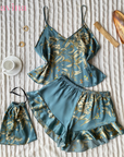 Pijama Real FlowerLux™ | Elegância e Conforto (Conjunto Completo) - savina