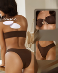 Conjunto Biquíni e Saia Serena d'Oro Coffe