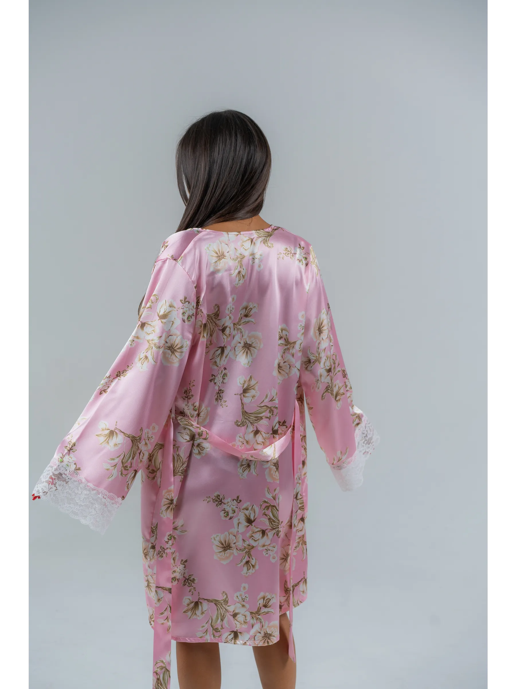 Conjunto BabyDoll e Robe Wild Lace Rosé