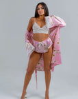 Conjunto BabyDoll e Robe Wild Lace Rosé