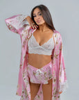 Conjunto BabyDoll e Robe Wild Lace Rosé