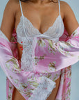 Conjunto BabyDoll e Robe Wild Lace Rosé