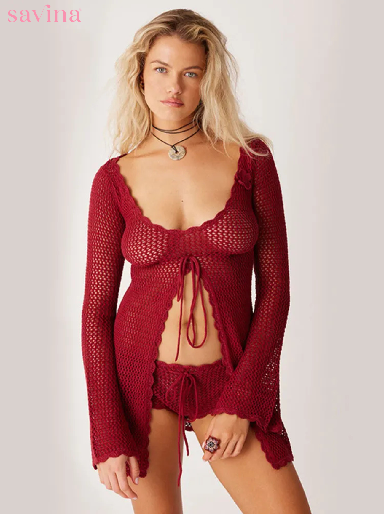 Saída Crochet Red Beach