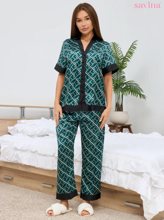 Pijama Longo Noir Esmeralda