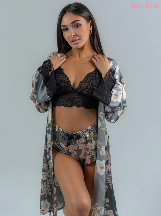 Conjunto BabyDoll e Robe Wild Lace Flora