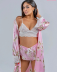 Conjunto BabyDoll e Robe Wild Lace Rosé