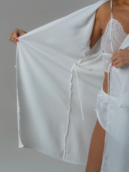 Conjunto BabyDoll e Robe Wild Lace Neve