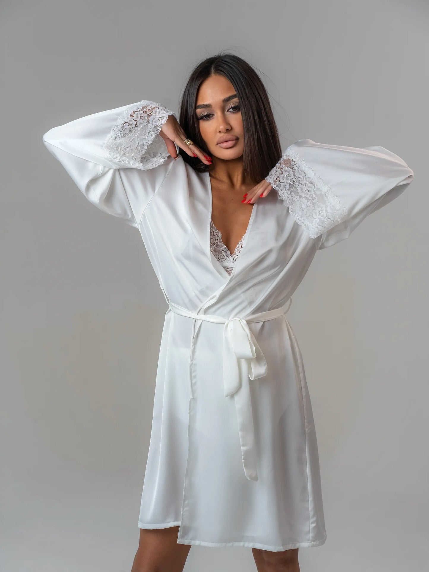Conjunto BabyDoll e Robe Wild Lace Neve