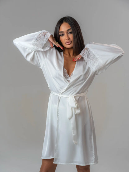 Conjunto BabyDoll e Robe Wild Lace Neve