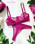 Conjunto de Lingerie Barette™ | ( O Segredo Feminino) Malha Transparente (FRETE GRÁTIS) - savina