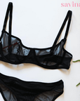 Conjunto de Lingerie Barette™ | ( O Segredo Feminino) Malha Transparente (FRETE GRÁTIS) - savina