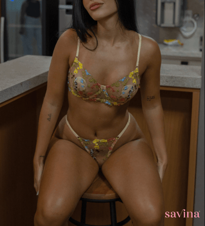 Conjunto Lingerie Lace Floral™ | O Segredo das Mulheres (Conjunto Completo) - savina