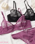 Conjunto de Lingerie Barette™ | ( O Segredo Feminino) Malha Transparente (FRETE GRÁTIS) - savina