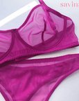 Conjunto de Lingerie Barette™ | ( O Segredo Feminino) Malha Transparente (FRETE GRÁTIS) - savina