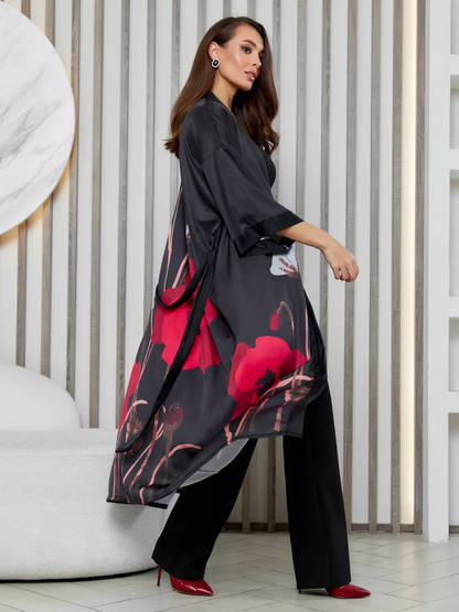 Robe Longo Black Bloom