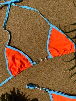 Biquíni Texturizado La Plage Pérola Laranja Coral