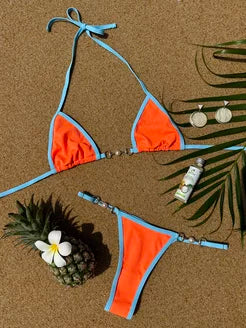 Biquíni Texturizado La Plage Pérola Laranja Coral