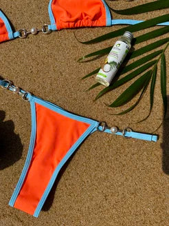 Biquíni Texturizado La Plage Pérola Laranja Coral