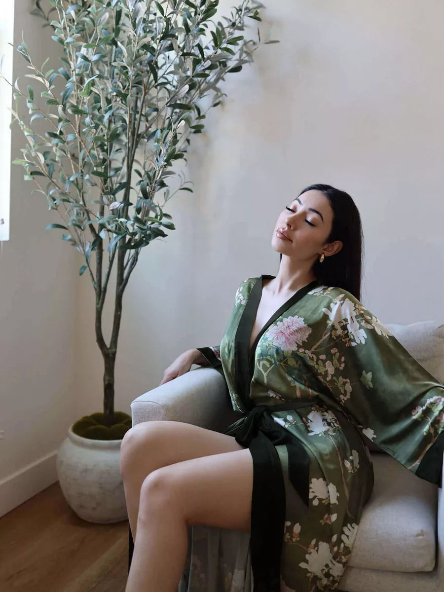Kimono Verde Éden Japonês