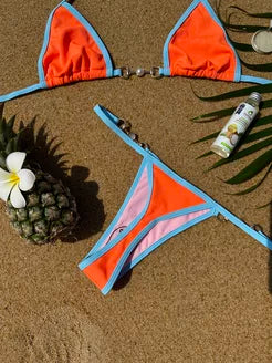 Biquíni Texturizado La Plage Pérola Laranja Coral