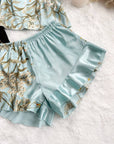 Pijama Real FlowerLux™ | Elegância e Conforto (Conjunto Completo) - savina