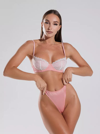 Renda premium da lingerie Yummy em close, toque de luxo e elegância